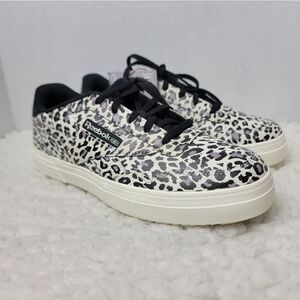 Reebok Club Memt Bold Womens Low Top Sneaker Size 8 5 Leopard Print New